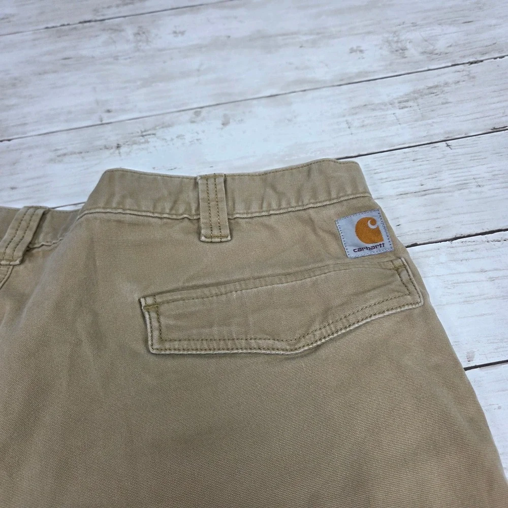 Carhartt Rugged Flex Canvas Cargo Work Short Relaxed Fit Mens 48 Tan BS3542-M